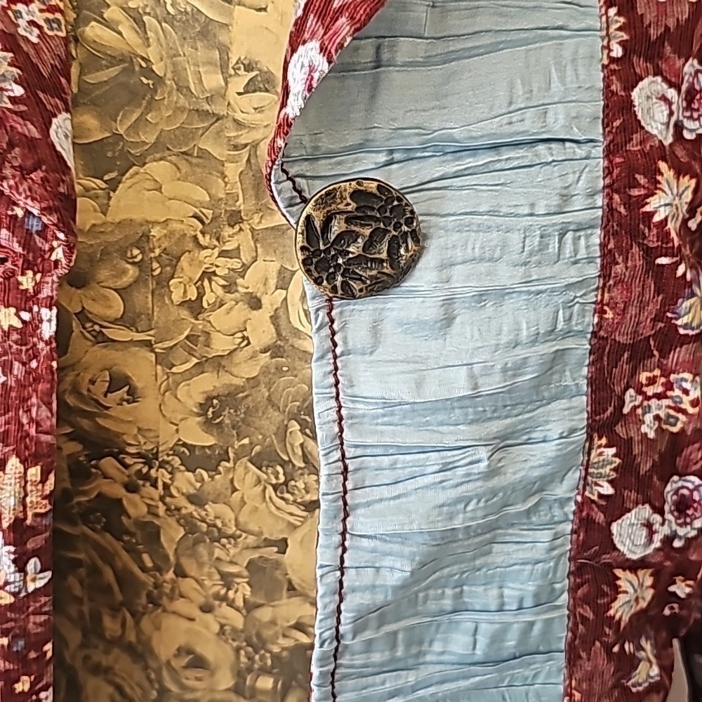 NWT VINTAGE Free People Corduroy Floral Jacket and Ruffle Skirt Set Size 0/2 - Picture 5 of 9